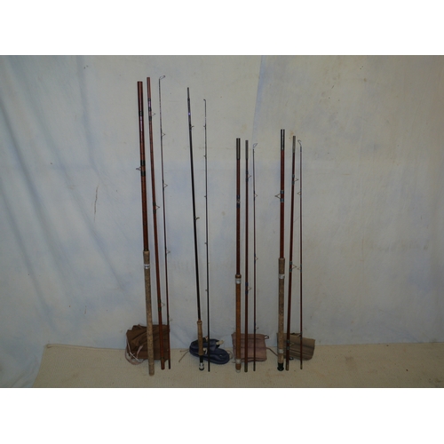 383 - Assorted fishing rods to include Hardy’s 13ft match rod and Hardy’s 8ft 6” fly rod