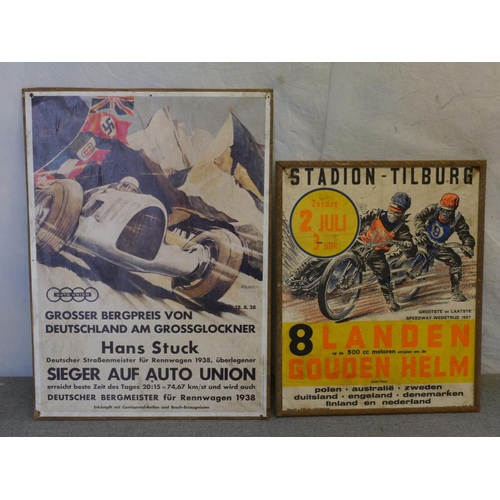 105 - German motor racing poster and Dutch speedway poster 28x20