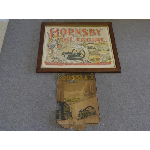 121 - Framed Hornsby oil engine poster 18.5x23.5