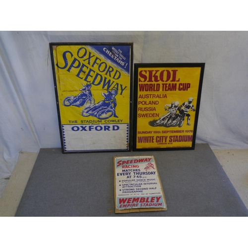 126 - Skol World Team Cup speedway poster, Oxford speedway poster, Wembley empire stadium speedway poster