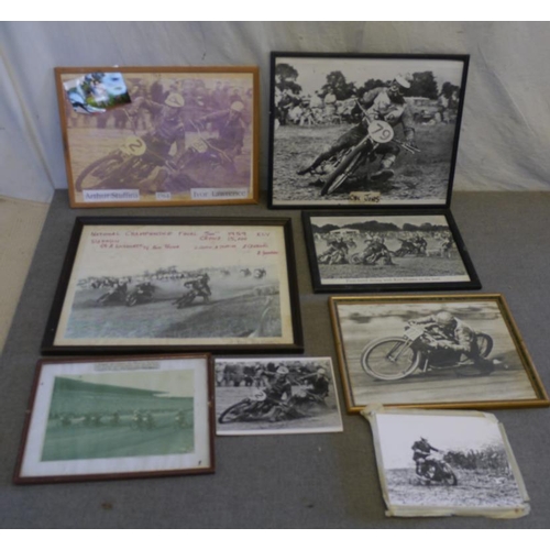 138 - Large quantity of speedway/grasstrack riders photos 50-60's to include Arthur Stuffins, Cyril Jones,... 