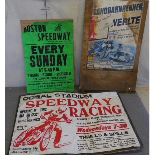 145 - 3 Speedway posters to include Boston speedway