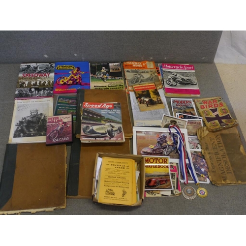 159 - Motorcycle magazines 1940/50's Speedway World. Speedway classic books and publications, signed DVD a... 