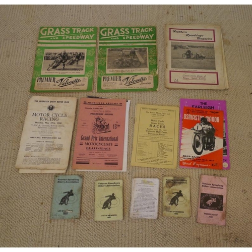 17 - Grasstrack and Speedway magazines 1948. Assorted Grasstrack programmes and magazines 1950's
