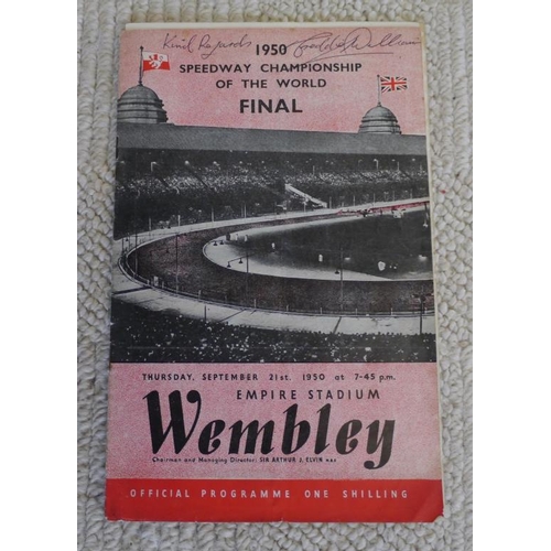 27 - 1950 Speedway Championship Of The World Final programme x2 Signed by Freddie Williams (Winner)