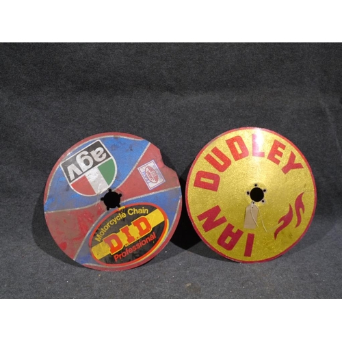 349 - 2 Wheel covers to include Ian Dudley