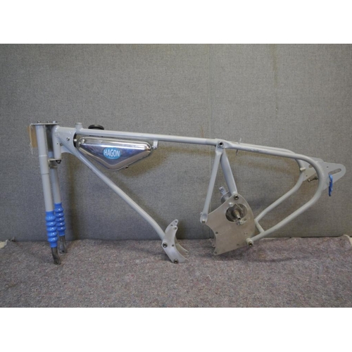 382 - Hagon speedway frame, forks, tank and gearbox