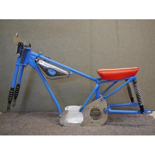 385 - Hagon springer speedway frame, forks, saddle and tank