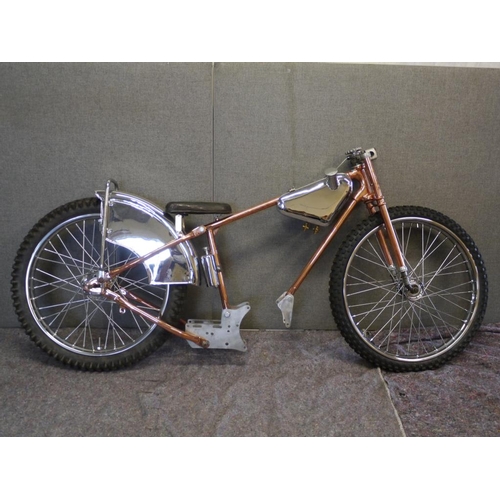 391 - Copper plated speedway rolling chassis. Replica Martin