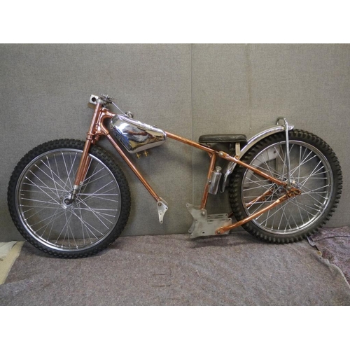 391 - Copper plated speedway rolling chassis. Replica Martin