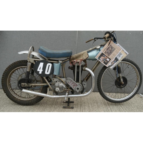 437 - John Gould JAP grasstrack bike. No.40 c/w signed programmes