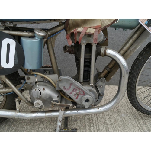 437 - John Gould JAP grasstrack bike. No.40 c/w signed programmes