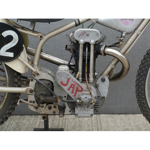 442 - Erskine Staride No.72 grasstrack bike. 1963. JAP engine. Magnesium Drott gearbox. Ex Bill Bridget bi... 