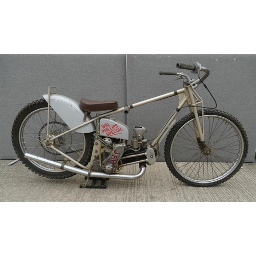 446 - Wal Phillips special lay down bike. 1948. Replica with JAP engine. This replica was completed in 199... 