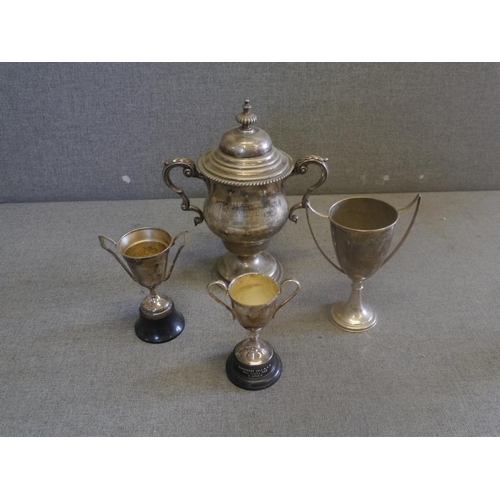 475 - 4 Grasstrack trophies- 2 Presented to G.Gould, 1 Jo Bird Cup and 1 other