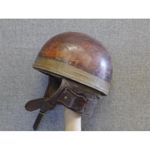 479 - Brown ACV Pattern Trackstar racing helmet. Size 6 3/4