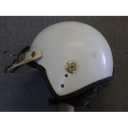 481 - White peeped ACU Pattern race helmet