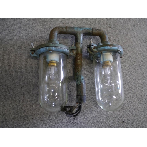 514 - Pair of industrial glass dome lights