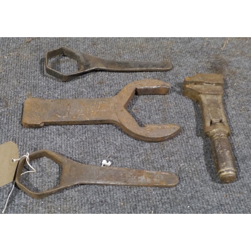 626 - 2 JAP spanners, 1 early adjustable spanner and 1 other