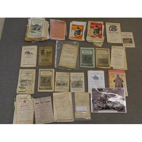 63 - Pre war and 1940's grasstrack meeting official programmes to include Loughborough speedway and Longb... 