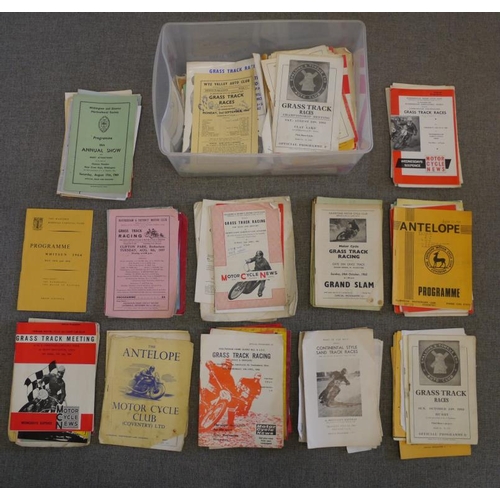 65 - Large quantity of 1960's grasstrack meeting official programmes to include Cheltenham, Humby, Covent... 