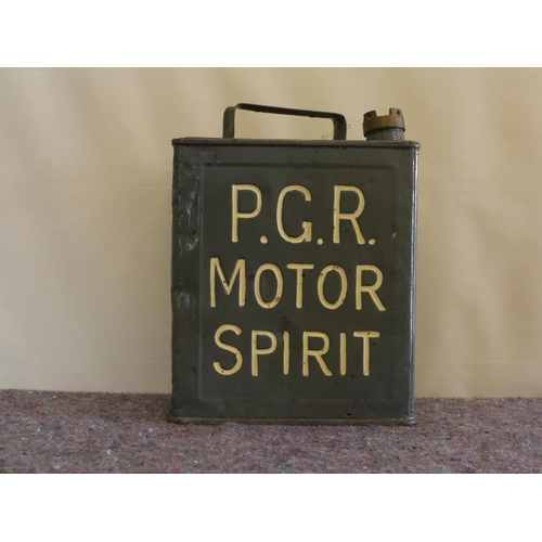 734 - 2 Gallon fuel can- P.G.R motor spirit