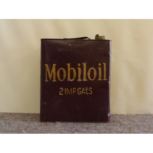 749 - 2 Gallon fuel can- Mobiloil 2 Imp gallons