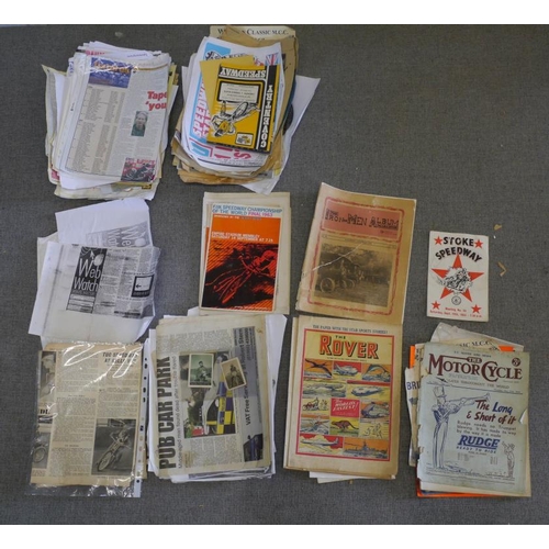 77 - 1963 Speedway Champions programme. Various grasstrack publications and cut outs.