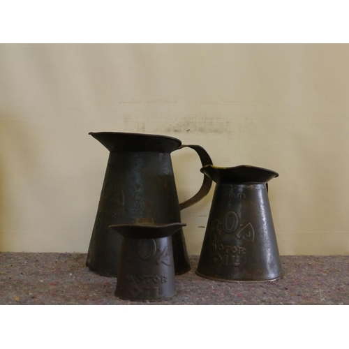 797 - Set of 3 ROP motor oil jugs