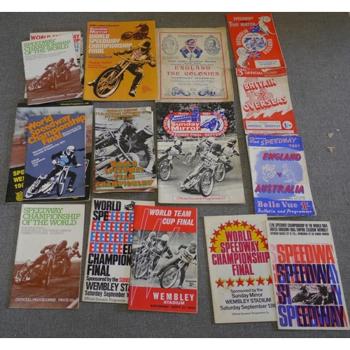 80 - Championship final speedway programmes to include Britain vs Australia