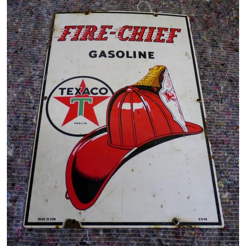 810 - Texaco Fire Chief enamel sign 18x12
