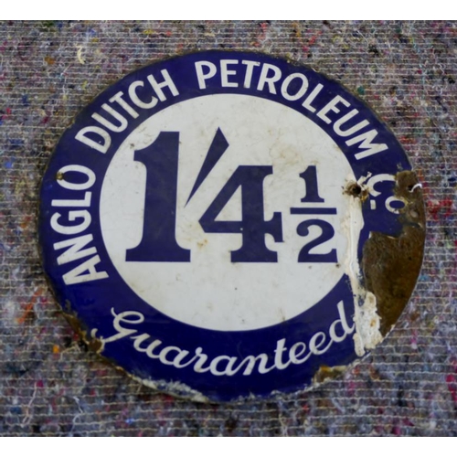 811 - Anglo Dutch Petroleum petrol pump double sided enamel sign 12