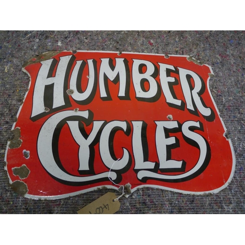818 - Humber Cycles enamel sign 18x24