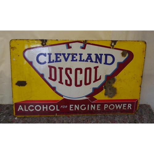820 - Cleveland Discol Engine Power enamel sign 18x30