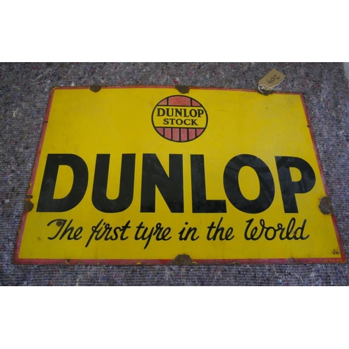 821 - Dunlop Stock enamel sign 20x30