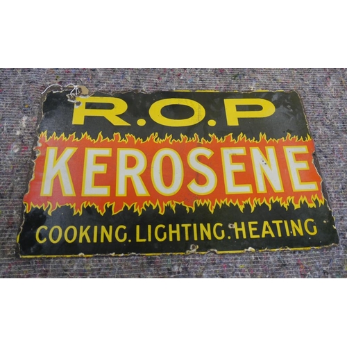 822 - ROP Kerosene double sided enamel sign 12x19