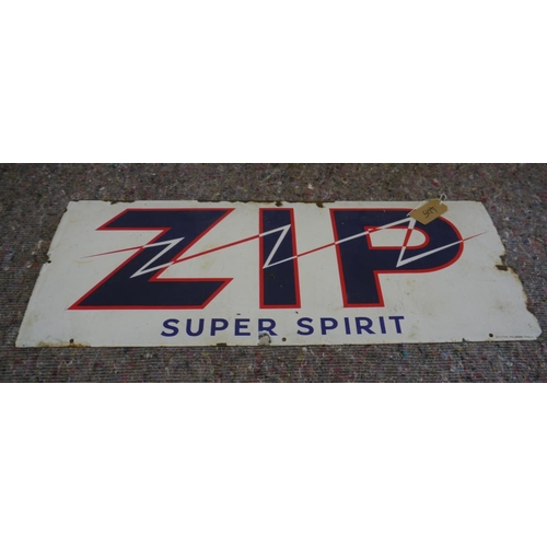 824 - ZIP Super Spirit enamel sign 15x38