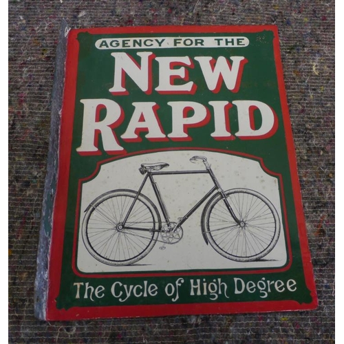 829 - New Rapid Cycle double sided enamel sign 16x12
