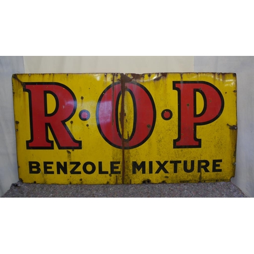 832 - ROP Benzole Mixture enamel sign 36x72