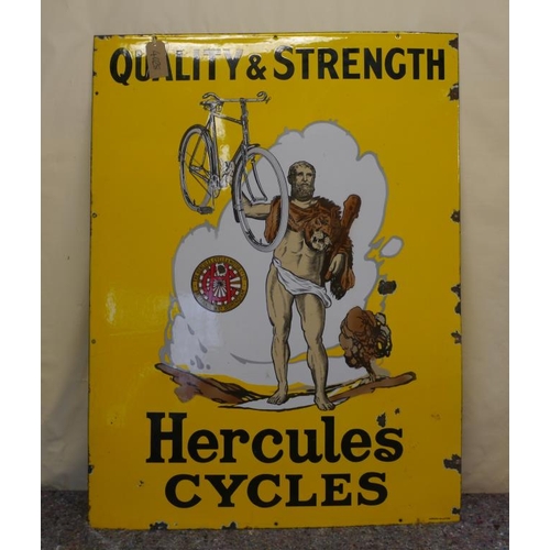 837 - Hercules Cycles enamel sign 48x36