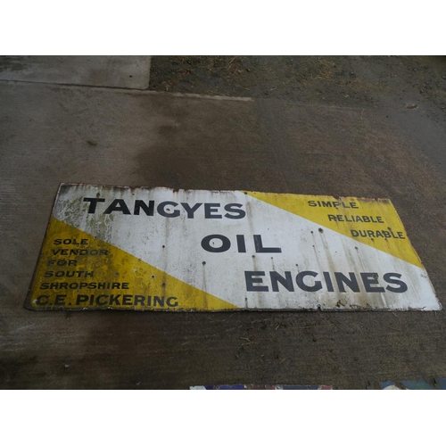 842 - Tangyes Oil Engines enamel sign 47x120