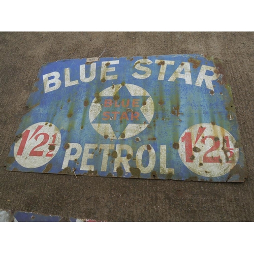 843 - Blue Star Petrol enamel sign 39x59