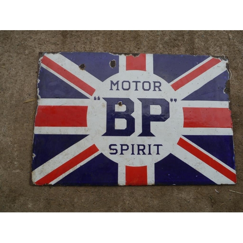 847 - Motor BP Spirit double sided enamel sign 16x24