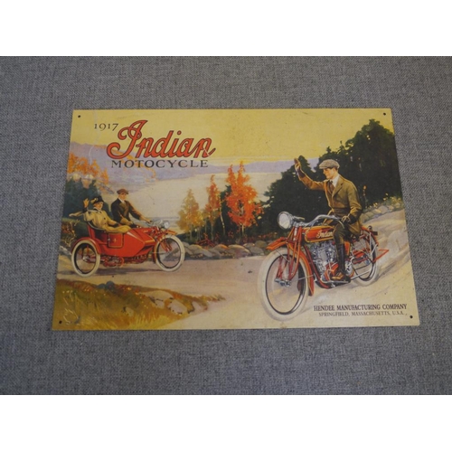 859 - 1917 Indian Motocycle tin sign 10.5x16