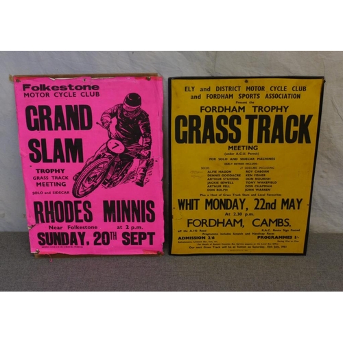 95 - Grasstrack race meeting posters to include Fordham and Folkesdan 20x15