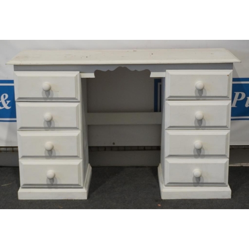 79 - Painted pine twin pedestal desk