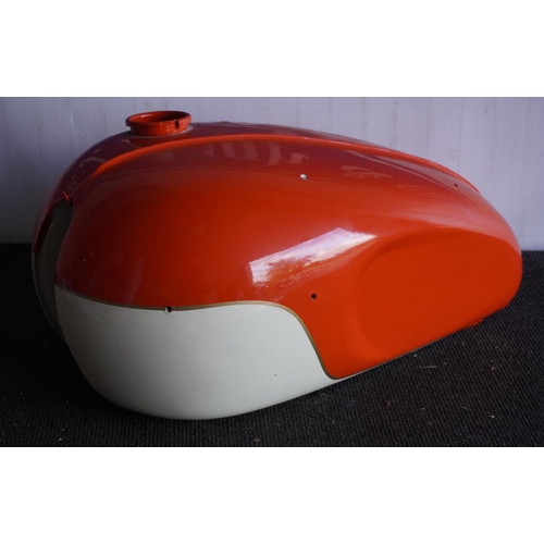 132 - Triumph 350/500 petrol tank. Orange and cream