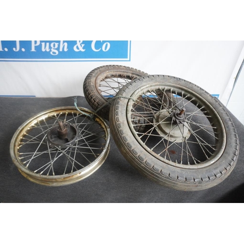 342 - 3 British Royal Enfield wheels, 1 NOS