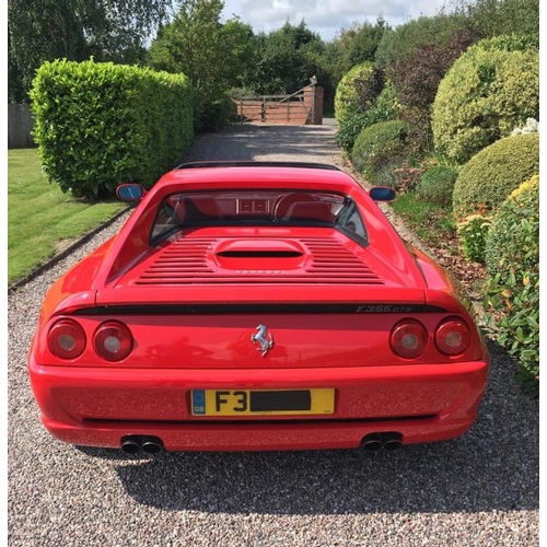 627 - Ferrari F355 2 door convertible. 1995. GTS Targa roof. This car is a 6spd 2.7 motronic high power mo... 