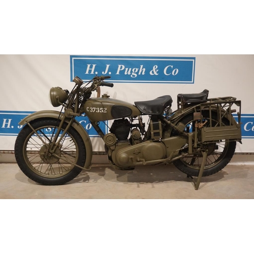 628 - Norton 16H motorcycle. 500cc, 1936. Engine no.93001 Frame No.55161. C/w spare number plate. Reg. WVB... 